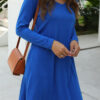 Fashion Casual Solid Pocket V Neck A Line Dresses