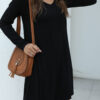 Fashion Casual Solid Pocket V Neck A Line Dresses