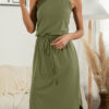 Fashion Casual Solid Split Joint Halter A Line Dresses