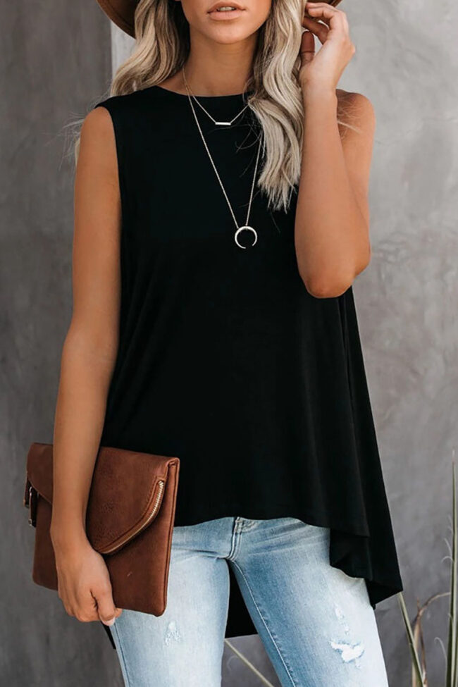 Fashion Simplicity Solid O Neck Tops