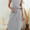 Fashion Casual Solid Split Joint Halter A Line Dresses