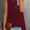 Fashion Simplicity Solid O Neck Tops