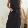 Fashion Casual Solid Split Joint Halter A Line Dresses