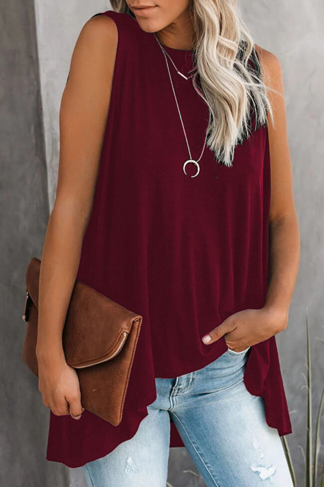 Fashion Simplicity Solid O Neck Tops