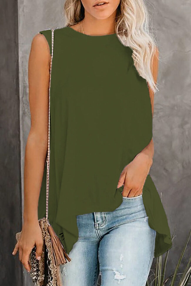 Fashion Simplicity Solid O Neck Tops