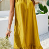 Fashion Casual Solid Split Joint Halter A Line Dresses