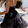 Fashion Casual Solid Split Joint Halter Cake Skirt Dresses