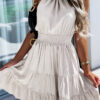 Fashion Casual Solid Split Joint Halter Cake Skirt Dresses