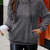 Fashion Simplicity Solid Split Joint Hooded Collar Tops