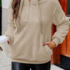 Fashion Simplicity Solid Split Joint Hooded Collar Tops