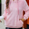 Fashion Simplicity Solid Split Joint Hooded Collar Tops