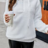 Fashion Simplicity Solid Split Joint Hooded Collar Tops