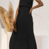 Fashion Casual Solid Split Joint Strapless A Line Dresses