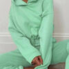 Casual Solid Split Joint Hooded Collar Long Sleeve Two Pieces