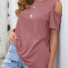 Fashion Simplicity Solid Split Joint O Neck T-Shirts