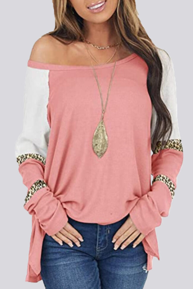 Fashion Simplicity Solid Split Joint O Neck T-Shirts