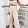 Fashion Casual Solid Split Joint Strapless Sleeveless Two Pieces