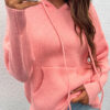 Fashion Casual Solid Split Joint Hooded Collar Tops