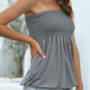 Fashion Casual Solid Split Joint Strapless T-Shirts