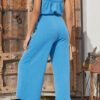Fashion Casual Solid With Belt Strapless Loose Jumpsuits