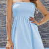 Fashion Simplicity Solid Split Joint Strapless A Line Dresses
