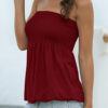 Fashion Casual Solid Split Joint Strapless T-Shirts