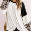 Fashion Casual Split Joint O Neck Tops