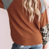 Fashion Casual Split Joint O Neck Tops