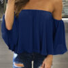 Fashion Casual Solid Split Joint Strapless Tops