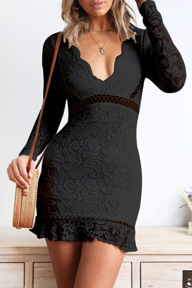 Fashion Simplicity Solid Split Joint V Neck A Line Dresses