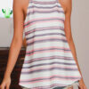 Fashion Casual Striped Split Joint Halter Tops