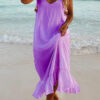 Fashion Simplicity Solid Split Joint V Neck Beach Dresses