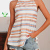 Fashion Casual Striped Split Joint Halter Tops