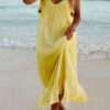 Fashion Simplicity Solid Split Joint V Neck Beach Dresses