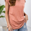 Fashion Simplicity Solid Split Joint V Neck T-Shirts