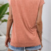 Fashion Simplicity Solid Split Joint V Neck T-Shirts