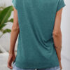 Fashion Simplicity Solid Split Joint V Neck T-Shirts