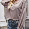 Fashion Simplicity Solid Split Joint V Neck Tops