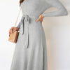 Fashion Casual Solid Split Joint O Neck A Line Dresses