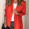 Fashion Casual Solid Split Joint Turn-back Collar Outerwear