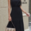 Fashion Casual Solid Split Joint O Neck A Line Dresses