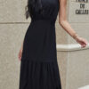 Fashion Casual Solid Split Joint O Neck A Line Dresses