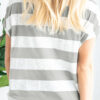 Fashion Casual Striped Split Joint O Neck T-Shirts