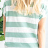 Fashion Casual Striped Split Joint O Neck T-Shirts