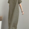 Fashion Casual Solid Split Joint Turndown Collar A Line Dresses