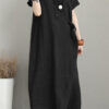 Fashion Casual Solid Split Joint Turndown Collar A Line Dresses