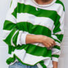 Fashion Casual Striped Split Joint O Neck T-Shirts