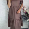 Fashion Casual Solid Split Joint O Neck A Line Dresses