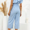 Fashion Casual Striped Split Joint One Shoulder Loose Jumpsuits