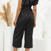 Fashion Casual Striped Split Joint One Shoulder Loose Jumpsuits